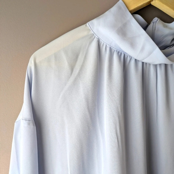 Elizabeth and James blue chiffon long sleeves blouse XXL NWT - Picture 4 of 11